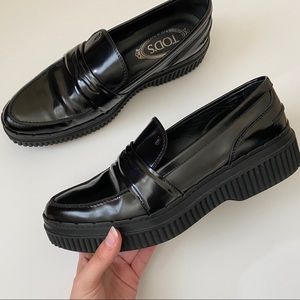 (Sold on eBay) Tod's Gomma Chunky Penny Gloss Black Loafer 39